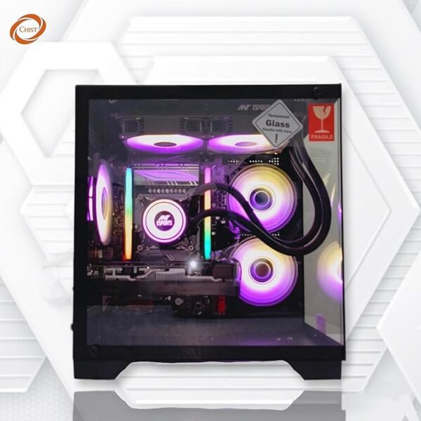 CHIST Gaming Desktop PC, AMD Ryzen 5 5500, 32GB DDR4, 1TB Nvme SSD, RTX 3050 6GB, Liquid Cooling With RGB Fans Wi-FI Bluetooth,Windows 11 Pro - Image 3
