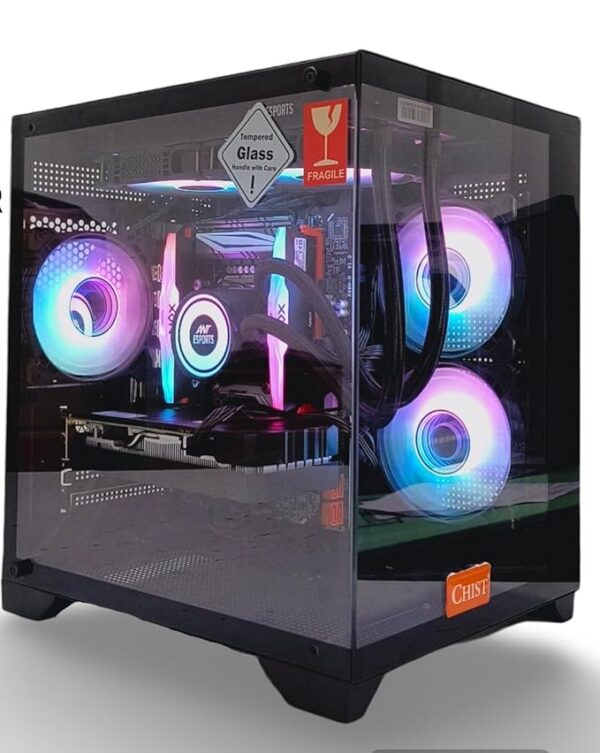 CHIST Gaming Desktop PC, AMD Ryzen 5 5500, 32GB DDR4, 1TB Nvme SSD, RTX 3050 6GB, Liquid Cooling With RGB Fans Wi-FI Bluetooth,Windows 11 Pro
