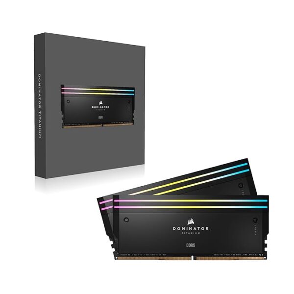 CORSAIR Dominator Titanium RGB DDR5 RAM 96GB (2x48GB) DDR5 6600MHz CL32 Intel XMP iCUE Compatible Computer Memory - Black - Image 2