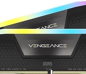 CORSAIR Vengeance RGB DDR5 RAM 32GB (2x16GB) 7200MHz CL34 Intel XMP iCUE Compatible Computer Memory - Black