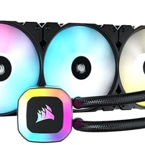 Corsair H150 RGB Liquid CPU Cooler,3x120mm SP RGB ELITE PWM fans, 37 Total individually addressable RGB LEDs, compatible to all modern CPU sockets - GA 1200,115X, 2066, and AM4, iCUE software sync RGB