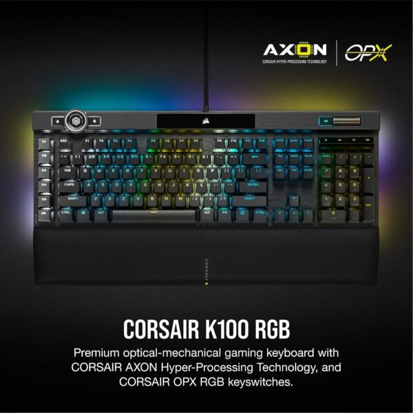 Corsair K100 RGB Optical-Mechanical USB Gaming Keyboard - Image 2